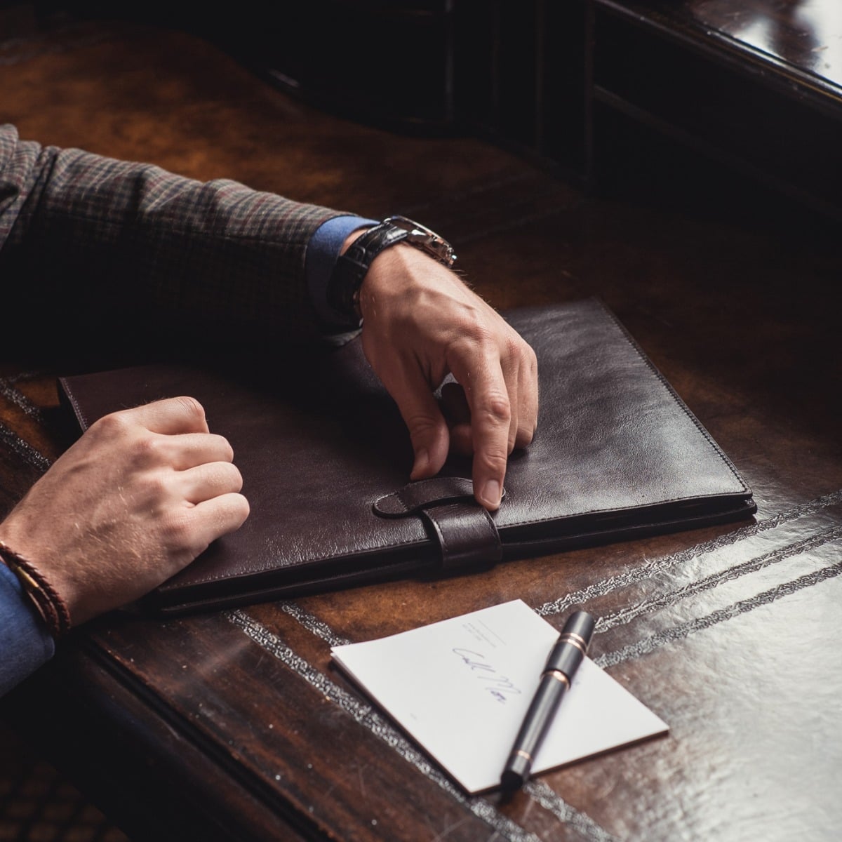 Leather Letter Pad Holder Handmade Letter Note Pad Holder Frank